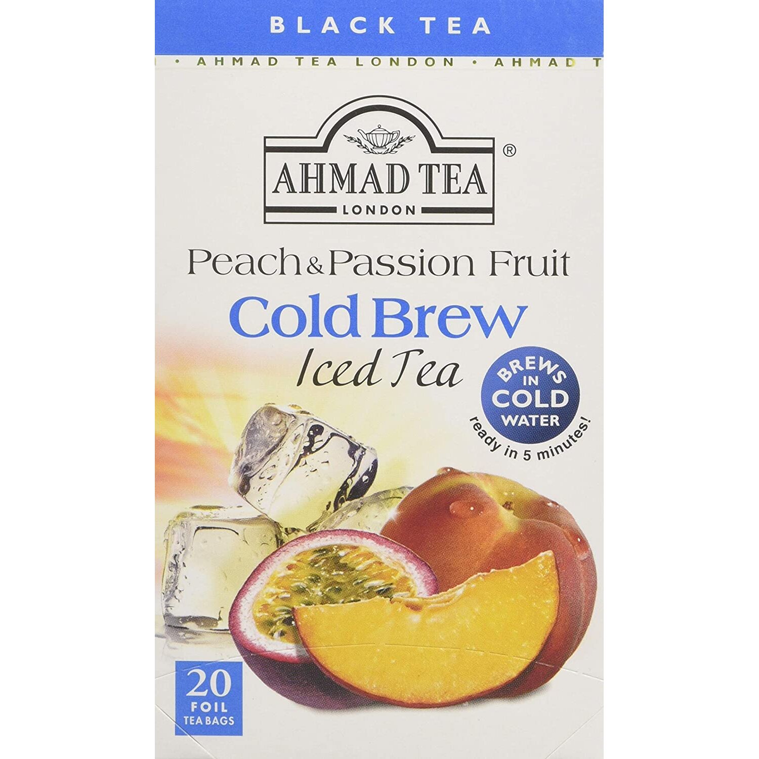 Ahmad Tea Peach & Passion Fruit Cold Brew Iced Tea - 20 Teabags, 78 g 1508
